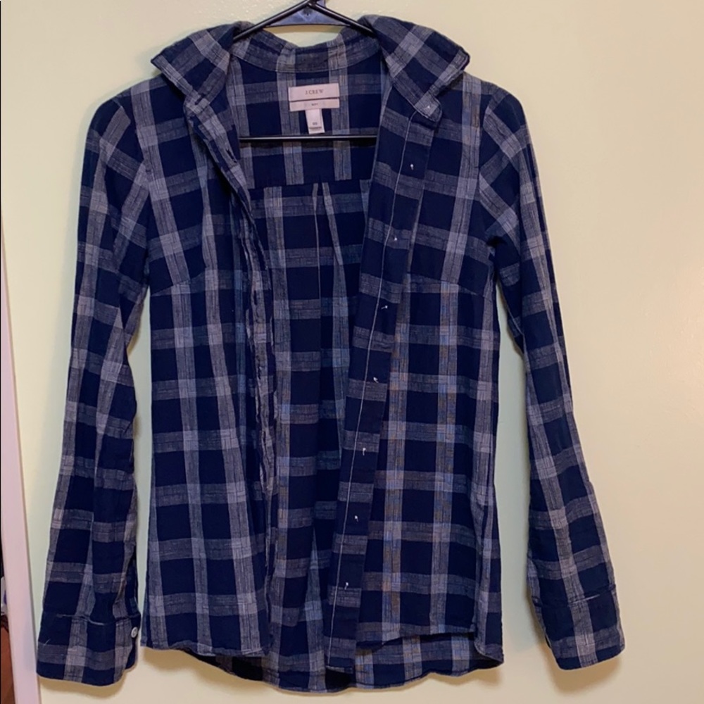 J Crew blue flannel